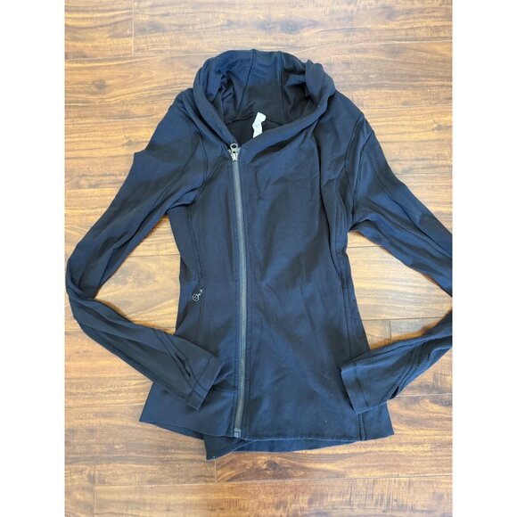 Lululemon Bhakti Yoga Jacket Women's Black Asymmetrical Zip Size 4 Athletic - Picture 10 of 13